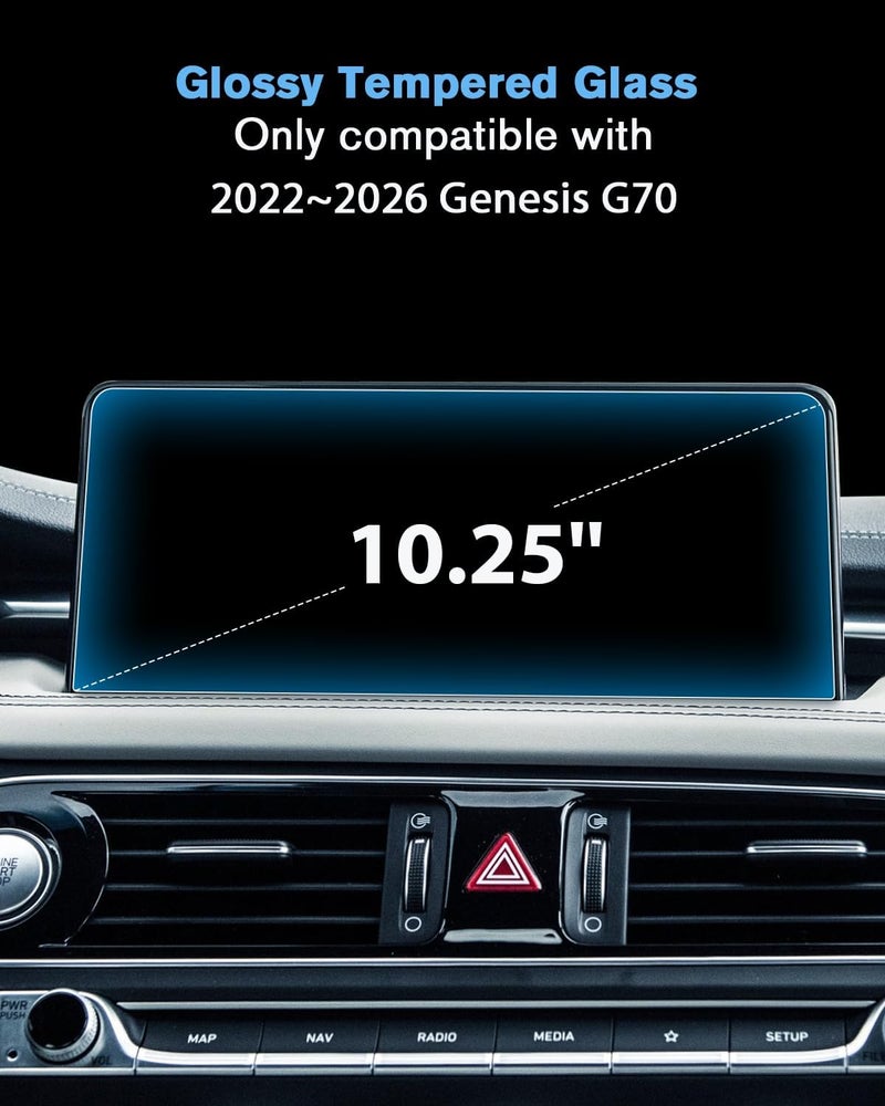 WEIPIN For Glossy Tempered Glass 2022 2023 2024 2025 2026 Genesis G70 10.25 Inch Touchscreen Screen Protector - G70 Accessories - Image 2